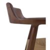 11595 Silla con reposabrazos de diseño nórdico vintage madera oscura y asiento trenzado