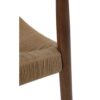 11595 Silla con reposabrazos de diseño nórdico vintage madera oscura y asiento trenzado