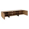 614467 Mueble de televisión de gran tamaño diseño rústico industrial 200 madera de acacia y hierro