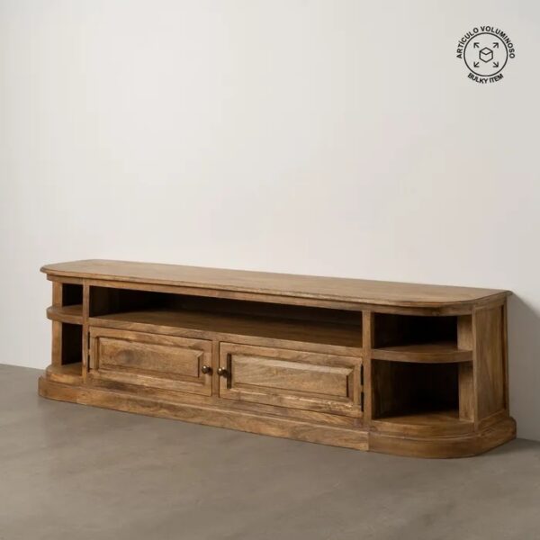 614965 Mueble de televisión gran tamaño diseño rústico 198 madera de mango acabado natural