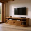 614965 Mueble de televisión gran tamaño diseño rústico 198 madera de mango acabado natural