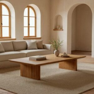 615023 Mesa de centro de gran tamaño diseño rústico colonial 150 madera de acacia natural