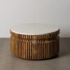 615238 Mesa de centro de diseño vintage 80 madera de mango y mármol