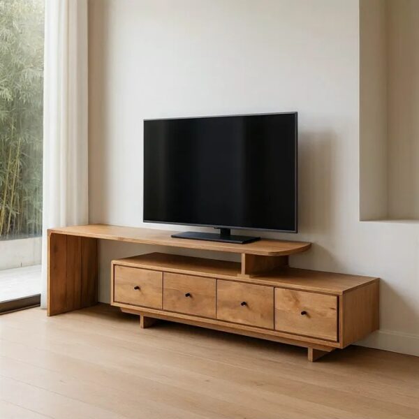 615300 Mueble de televisión de diseño colonial 175 madera de mango con cajones