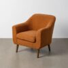 615356 Sillón butaca diseño moderno tapizado terracota y patas de madera