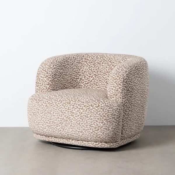 615422 Sillón giratorio de diseño moderno tapizado tipo animal print gris
