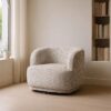 615422 Sillón giratorio de diseño moderno tapizado tipo animal print gris