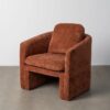 615429 Sillón con reposabrazos diseño moderno tapizado totalmente en tela color teja