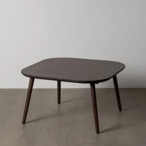 615809 Mesa de centro cuadrada de diseño rústico 80 madera de mango natural