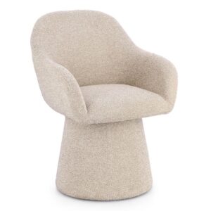 0734543 Sillón giratorio de diseño moderno ANTARA tapizado total beige