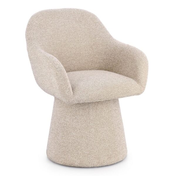 0734543 Sillón giratorio de diseño moderno ANTARA tapizado total beige