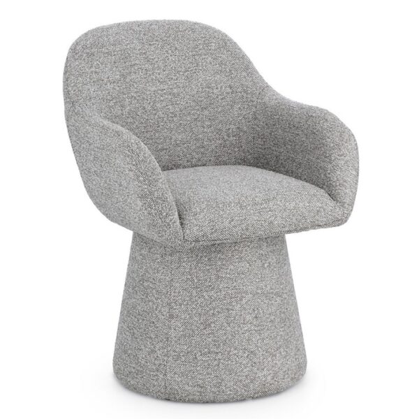 0734544 Sillón giratorio de diseño moderno ANTARA tapizado total gris