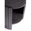 0747219 Mesita de noche diseño rústico Ø43 madera de mango negro laterales ranurados