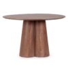 0747464 Mesa de comedor redonda de diseño moderno NASSOR TOBACCO 120 madera de mango