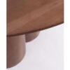 0747464 Mesa de comedor redonda de diseño moderno NASSOR TOBACCO 120 madera de mango