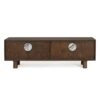 0747471 Mueble de televisión diseño moderno HEMMING 170 madera de acacia y tiradores de mármol