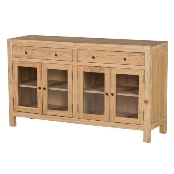 334018 Aparador d diseño rústico oriental 140 madera mindi y puertas acristaladas