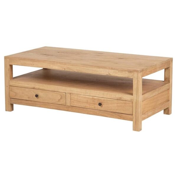 334021 Mesa de centro diseño rústico nórdico 120 madera mindi natural