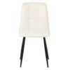 498001 Silla de diseño moderno tapizado beige costuras cuadrícula y patas metal negro