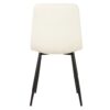 498001 Silla de diseño moderno tapizado beige costuras cuadrícula y patas metal negro