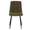 498002 Silla de diseño moderno tapizado verde costuras cuadrícula y patas metal negro