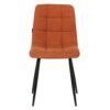 498003 Silla de diseño moderno tapizado naranja costuras cuadrícula y patas metal negro