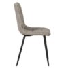 498005 Silla de diseño moderno tapizado gris costuras cuadrícula y patas metal negro