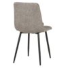 498005 Silla de diseño moderno tapizado gris costuras cuadrícula y patas metal negro