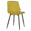 498006 Silla de diseño moderno terciopelo verde costuras cuadrícula y patas metal negro