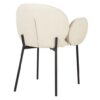 498009 Silla con reposabrazos de diseño moderno tapizado beige y patas metal negro