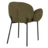 498010 Silla con reposabrazos de diseño moderno tapizado verde y patas metal negro - Imagen 4