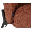 498011 Silla con reposabrazos de diseño moderno tapizado terracota y patas metal negro