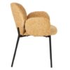 498013 Silla con reposabrazos de diseño moderno tapizado amarillo y patas metal negro