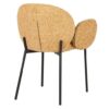 498013 Silla con reposabrazos de diseño moderno tapizado amarillo y patas metal negro