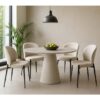 498014 Silla de diseño moderno tapizado beige y patas metal negro