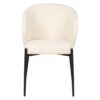 498014 Silla de diseño moderno tapizado beige y patas metal negro