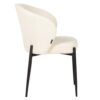 498014 Silla de diseño moderno tapizado beige y patas metal negro
