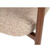 498015 Silla con reposabrazos de diseño moderno tapizado marrón y patas metal acabado madera