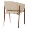 498015 Silla con reposabrazos de diseño moderno tapizado marrón y patas metal acabado madera