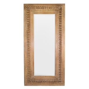 6050301 Espejo de diseño étnico ALMERÍA 90 madera de mango con tallas