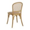 614567 Silla de diseño vintage madera y ratán acabado natural