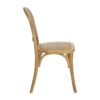 614567 Silla de diseño vintage madera y ratán acabado natural