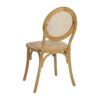 614568 Silla de diseño vintage madera y ratán acabado natural
