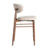 614626 Taburete alto de diseño moderno 65 acero acabado madera y tapizado beige