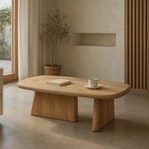 615335 Mesa de centro diseño rústico moderno 120 madera de mango natural