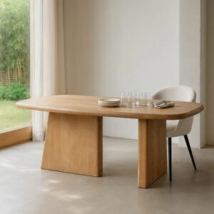 615336 Mesa de comedor diseño rústico moderno 180 madera de mango natural