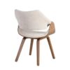 615339 Silla con reposabrazos diseño nórdico madera de haya y tapizado color crema
