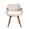 615339 Silla con reposabrazos diseño nórdico madera de haya y tapizado color crema