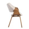 615339 Silla con reposabrazos diseño nórdico madera de haya y tapizado color crema