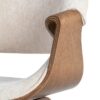 615339 Silla con reposabrazos diseño nórdico madera de haya y tapizado color crema